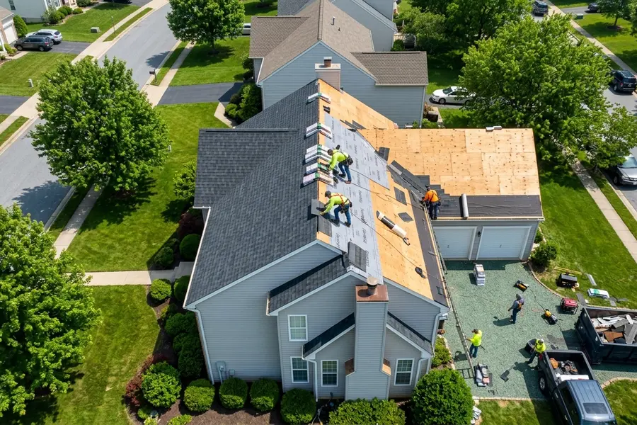 All American Home Improvement roof replacement in progress in Henderson